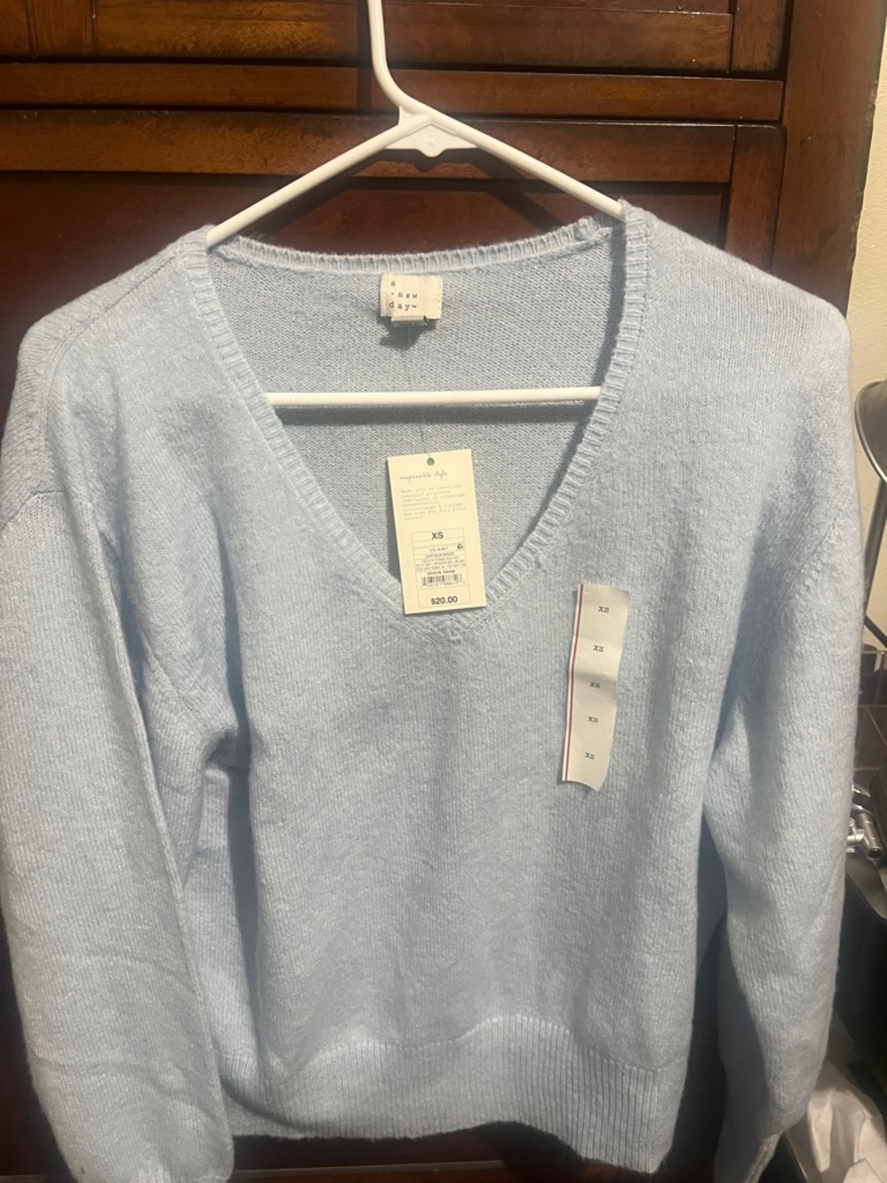 a new day Light Blue Men's V-Neck Sweater